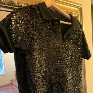 Ralph Lauren 100% Moreno wool sequined knit top